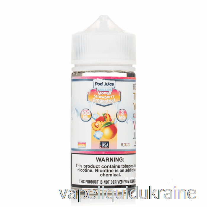 Vape Liquid Ukraine FREEZE Mango Strawberry Dragonfruit - Pod Juice - 100mL 0mg